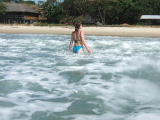 Amanda splashing about